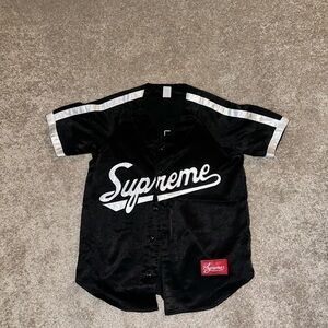 Supreme Black and White Baseball Jersey